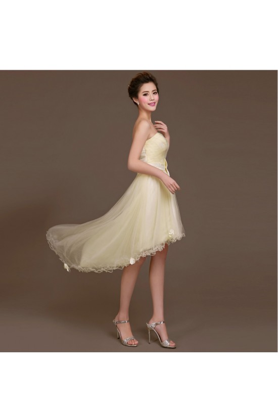 High Low Strapless Tulle Bridesmaid Dresses/Evening Dresses BD010615 High Low Strapless Tulle Bridesmaid Dresses/Evening Dresses BD010615
