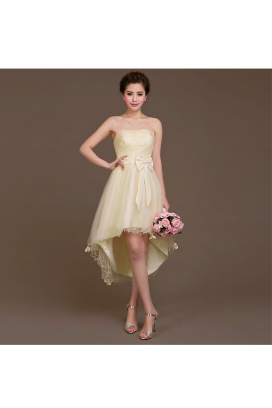 High Low Strapless Tulle Bridesmaid Dresses/Evening Dresses BD010615 High Low Strapless Tulle Bridesmaid Dresses/Evening Dresses BD010615