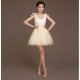 A-Line Beaded Tulle Short V-Neck Bridesmaid Dresses/Evening Dresses BD010619 A-Line Beaded Tulle Short V-Neck Bridesmaid Dresses/Evening Dresses BD010619