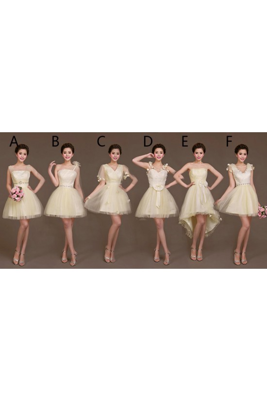 A-Line Short Tulle Bridesmaid Dresses/Evening Dresses BD010621 A-Line Short Tulle Bridesmaid Dresses/Evening Dresses BD010621
