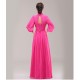 A-Line High Neck Long Sleeve Pink Chiffon Bridesmaid Dresses/Evening Dresses BD010622 A-Line High Neck Long Sleeve Pink Chiffon Bridesmaid Dresses/Evening Dresses BD010622