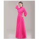 A-Line High Neck Long Sleeve Pink Chiffon Bridesmaid Dresses/Evening Dresses BD010622 A-Line High Neck Long Sleeve Pink Chiffon Bridesmaid Dresses/Evening Dresses BD010622