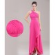 A-Line One-Shoulder Beaded Pink Chiffon Bridesmaid Dresses/Evening Dresses BD010623 A-Line One-Shoulder Beaded Pink Chiffon Bridesmaid Dresses/Evening Dresses BD010623