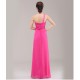 A-Line One-Shoulder Beaded Pink Chiffon Bridesmaid Dresses/Evening Dresses BD010623 A-Line One-Shoulder Beaded Pink Chiffon Bridesmaid Dresses/Evening Dresses BD010623