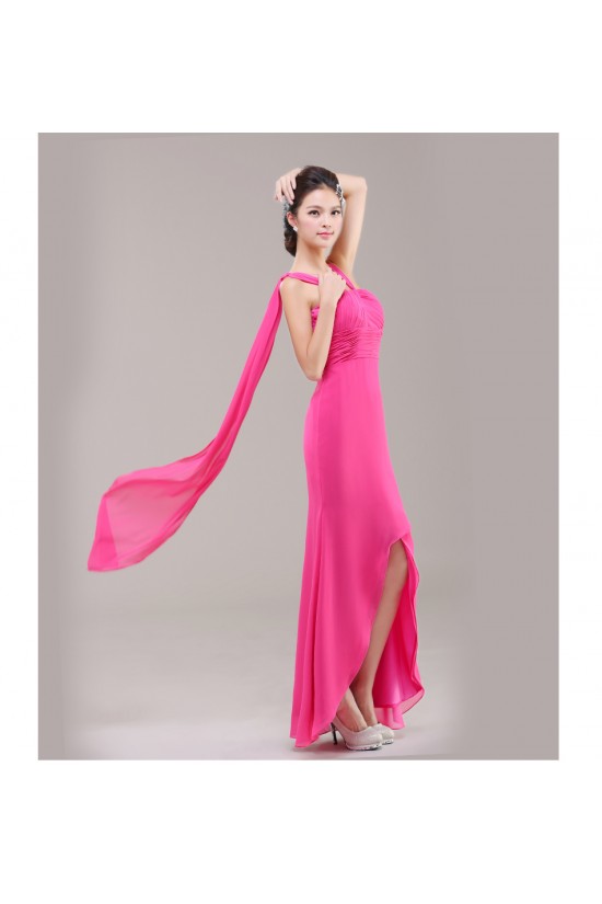 A-Line Pink Long Chiffon Bridesmaid Dresses/Evening Dresses BD010625 A-Line Pink Long Chiffon Bridesmaid Dresses/Evening Dresses BD010625