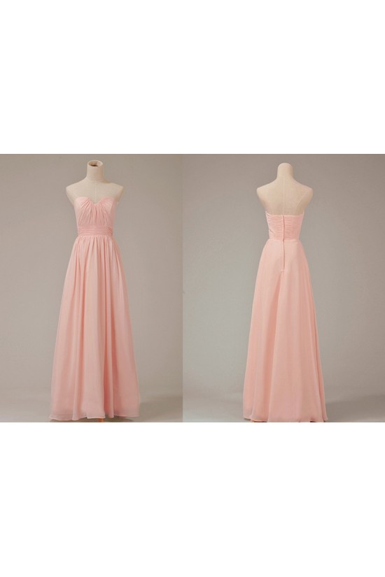 A-Line Sweetheart Long Pink Chiffon Bridesmaid Dresses/Evening Dresses BD010631 A-Line Sweetheart Long Pink Chiffon Bridesmaid Dresses/Evening Dresses BD010631