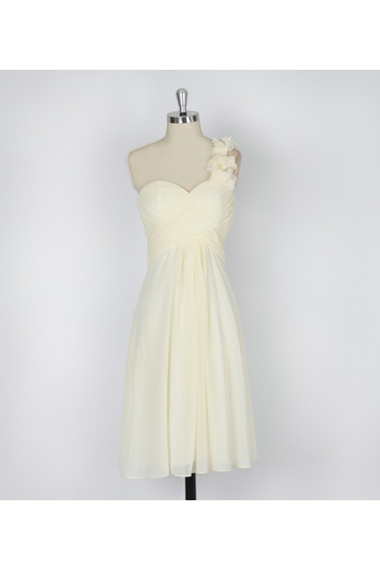A-Line One-Shoulder Short Chiffon Bridesmaid Dresses/Evening Dresses BD010638 A-Line One-Shoulder Short Chiffon Bridesmaid Dresses/Evening Dresses BD010638