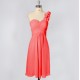 A-Line One-Shoulder Short Blue Chiffon Bridesmaid Dresses/Evening Dresses BD010641 A-Line One-Shoulder Short Blue Chiffon Bridesmaid Dresses/Evening Dresses BD010641