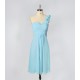 A-Line One-Shoulder Short Blue Chiffon Bridesmaid Dresses/Evening Dresses BD010641 A-Line One-Shoulder Short Blue Chiffon Bridesmaid Dresses/Evening Dresses BD010641