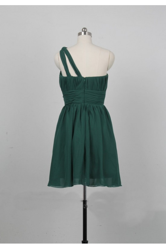 A-Line One-Shoulder Short Chiffon Bridesmaid Dresses/Evening Dresses BD010648 A-Line One-Shoulder Short Chiffon Bridesmaid Dresses/Evening Dresses BD010648