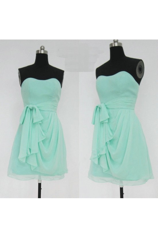 A-Line Strapless Short Chiffon Bridesmaid Dresses/Evening Dresses BD010658 A-Line Strapless Short Chiffon Bridesmaid Dresses/Evening Dresses BD010658