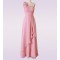 A-Line One-Shoulder Long Pink Chiffon Bridesmaid Dresses/Wedding Party Dresses BD010666