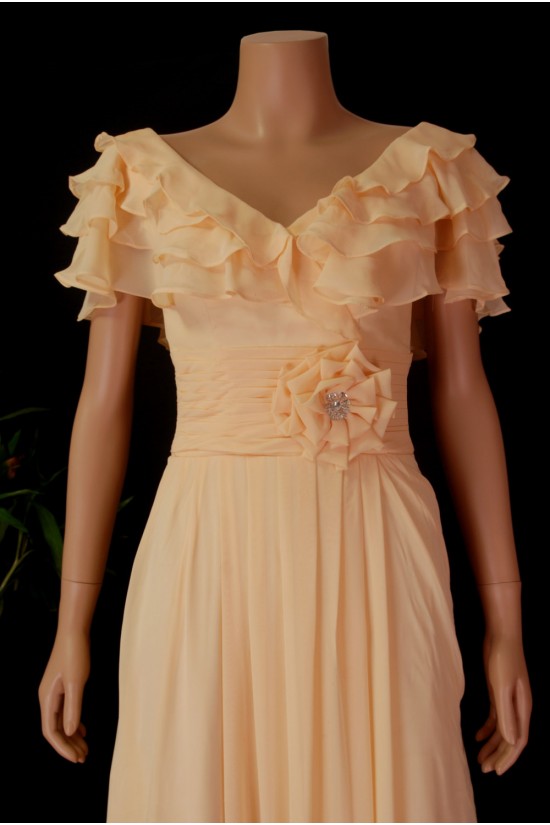 A-Line V-Neck Long Yellow Chiffon Bridesmaid Dresses/Wedding Party Dresses BD010690 A-Line V-Neck Long Yellow Chiffon Bridesmaid Dresses/Wedding Party Dresses BD010690