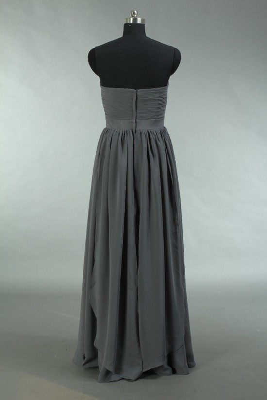 A-Line Long Grey Chiffon Bridesmaid Dresses/Wedding Party Dresses BD010695 A-Line Long Grey Chiffon Bridesmaid Dresses/Wedding Party Dresses BD010695