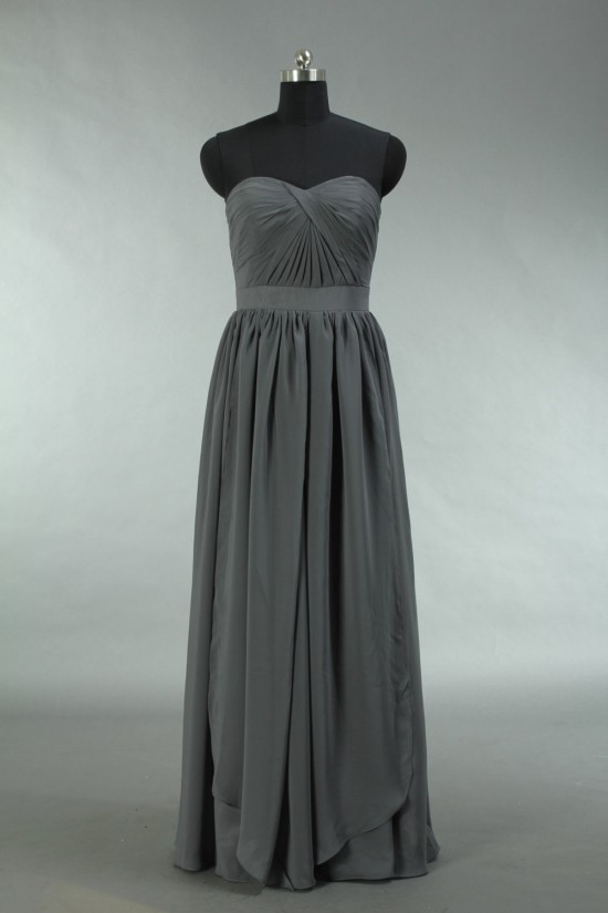 A-Line Long Grey Chiffon Bridesmaid Dresses/Wedding Party Dresses BD010695 A-Line Long Grey Chiffon Bridesmaid Dresses/Wedding Party Dresses BD010695
