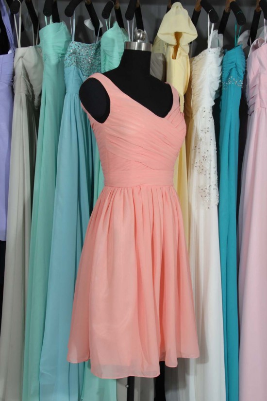 A-Line V-Neck Short Chiffon Bridesmaid Dresses/Wedding Party Dresses BD010700 A-Line V-Neck Short Chiffon Bridesmaid Dresses/Wedding Party Dresses BD010700