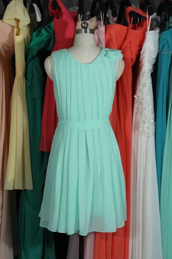 A-Line Pleated Short Chiffon Bridesmaid Dresses/Wedding Party Dresses BD010702