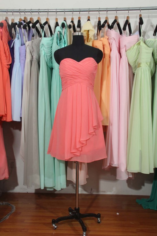 A-Line Sweetheart Short Chiffon Bridesmaid Dresses/Wedding Party Dresses BD010704