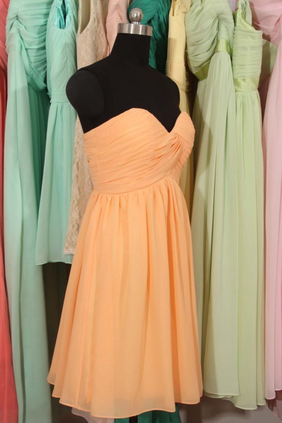 A-Line Sweetheart Short Yellow Chiffon Bridesmaid Dresses/Wedding Party Dresses BD010705 A-Line Sweetheart Short Yellow Chiffon Bridesmaid Dresses/Wedding Party Dresses BD010705