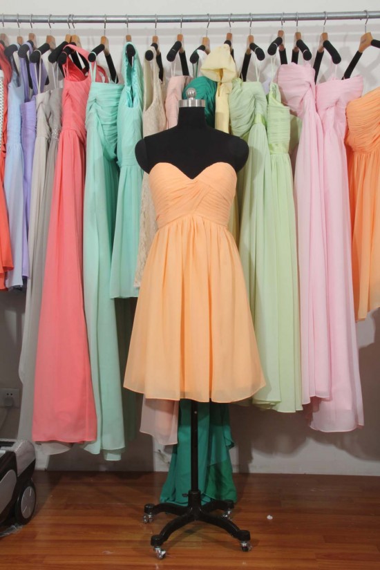 A-Line Sweetheart Short Yellow Chiffon Bridesmaid Dresses/Wedding Party Dresses BD010705 A-Line Sweetheart Short Yellow Chiffon Bridesmaid Dresses/Wedding Party Dresses BD010705