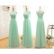 A-Line One-Shoulder Long Green Chiffon Bridesmaid Dresses/Wedding Party Dresses BD010706