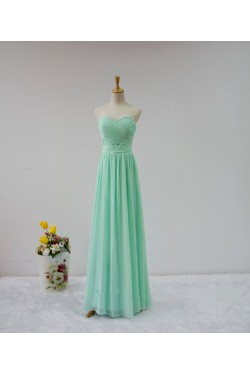 A-Line Sweetheart Long Green Chiffon Bridesmaid Dresses/Wedding Party Dresses BD010708