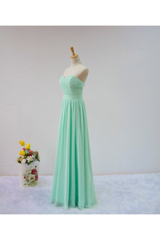 A-Line Sweetheart Long Green Chiffon Bridesmaid Dresses/Wedding Party Dresses BD010708 A-Line Sweetheart Long Green Chiffon Bridesmaid Dresses/Wedding Party Dresses BD010708