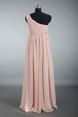 Empire One-Shoulder Long Chiffon Bridesmaid Dresses/Wedding Party Dresses/Maternity Dresses BD010711