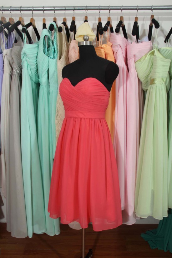 A-Line Sweetheart Short Chiffon Bridesmaid Dresses/Wedding Party Dresses BD010715 A-Line Sweetheart Short Chiffon Bridesmaid Dresses/Wedding Party Dresses BD010715