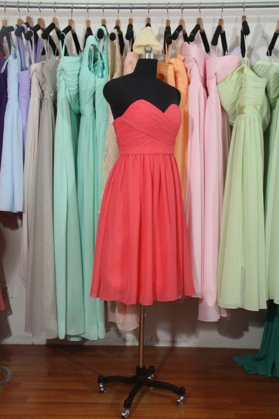 A-Line Sweetheart Short Chiffon Bridesmaid Dresses/Wedding Party Dresses BD010715 A-Line Sweetheart Short Chiffon Bridesmaid Dresses/Wedding Party Dresses BD010715