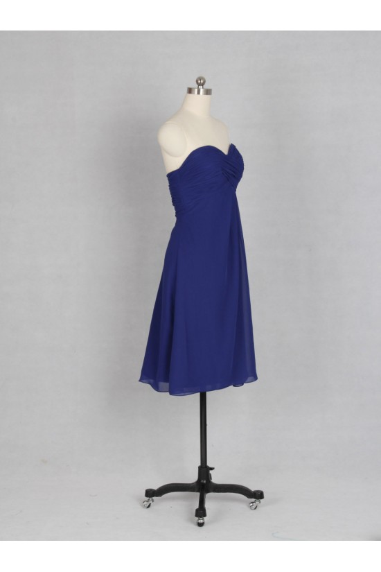 Empire Sweetheart Short Royal Blue Chiffon Bridesmaid Dresses/Wedding Party Dresses BD010733