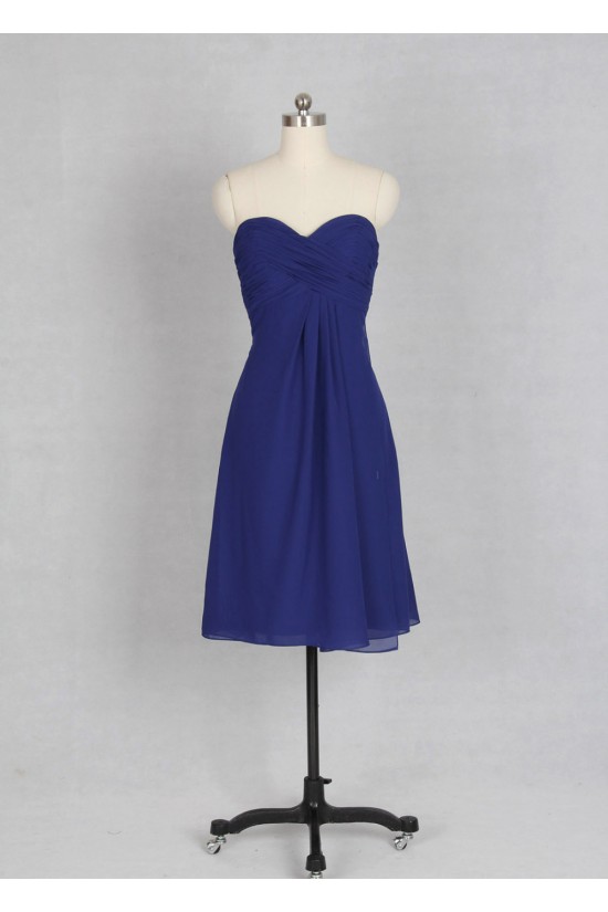 Empire Sweetheart Short Royal Blue Chiffon Bridesmaid Dresses/Wedding Party Dresses BD010733