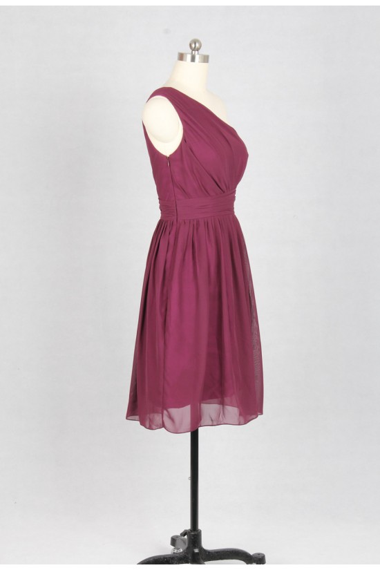 A-Line One-Shoulder Short Chiffon Bridesmaid Dresses/Wedding Party Dresses BD010738 A-Line One-Shoulder Short Chiffon Bridesmaid Dresses/Wedding Party Dresses BD010738