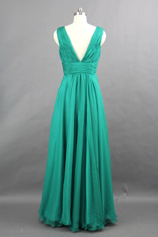 A-Line V-Neck Long Green Chiffon Bridesmaid Dresses/Wedding Party Dresses BD010749 A-Line V-Neck Long Green Chiffon Bridesmaid Dresses/Wedding Party Dresses BD010749