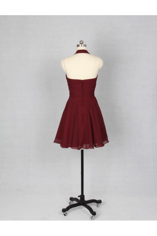 A-Line Halter Short Chiffon Bridesmaid Dresses/Wedding Party Dresses BD010756 A-Line Halter Short Chiffon Bridesmaid Dresses/Wedding Party Dresses BD010756