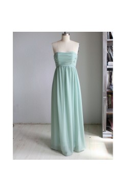 A-Line Strapless Long Chiffon Bridesmaid Dresses/Wedding Party Dresses BD010758