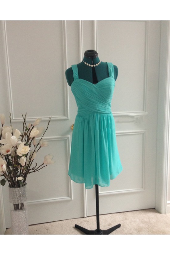 A-Line Straps Short Chiffon Bridesmaid Dresses/Wedding Party Dresses BD010761 A-Line Straps Short Chiffon Bridesmaid Dresses/Wedding Party Dresses BD010761