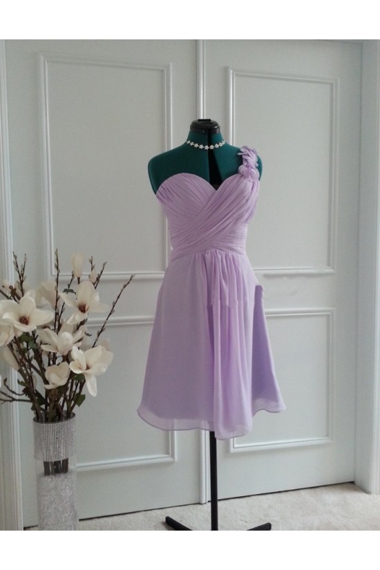 A-Line One-Shoulder Short Chiffon Bridesmaid Dresses/Wedding Party Dresses BD010763 A-Line One-Shoulder Short Chiffon Bridesmaid Dresses/Wedding Party Dresses BD010763