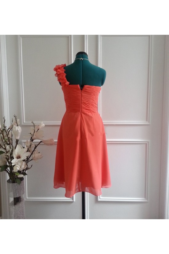 A-Line One-Shoulder Short Chiffon Bridesmaid Dresses/Wedding Party Dresses BD010768