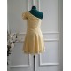 A-Line Short One-Shoulder Yellow Chiffon Bridesmaid Dresses/Wedding Party Dresses BD010773 A-Line Short One-Shoulder Yellow Chiffon Bridesmaid Dresses/Wedding Party Dresses BD010773