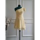 A-Line Short One-Shoulder Yellow Chiffon Bridesmaid Dresses/Wedding Party Dresses BD010773 A-Line Short One-Shoulder Yellow Chiffon Bridesmaid Dresses/Wedding Party Dresses BD010773