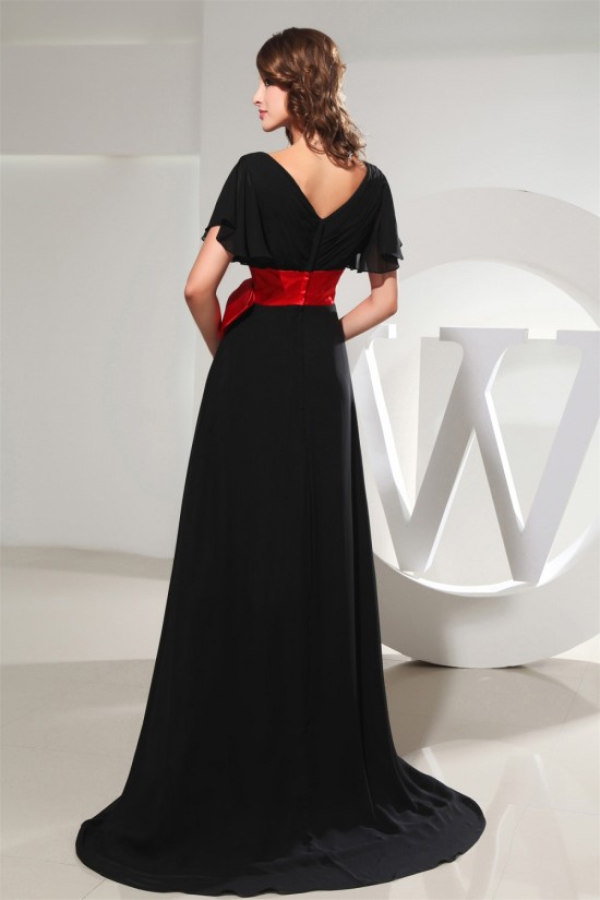Brush Sweep Train Ruffles Chiffon Silk like Satin Long Black Best Bridesmaid Dresses 02010009 Brush Sweep Train Ruffles Chiffon Silk like Satin Long Black Best Bridesmaid Dresses 02010009