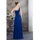 Chiffon Pleated Floor-Length One-Shoulder Sleeveless Long Blue Bridesmaid Dresses 02010011