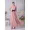 Chiffon Silk like Satin One-Shoulder Sheath/Column Long Bridesmaid Dresses 02010017