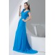 Chiffon V-Neck A-Line Handmade Flowers Long Blue Best Bridesmaid Dresses 02010018 Chiffon V-Neck A-Line Handmade Flowers Long Blue Best Bridesmaid Dresses 02010018