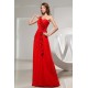 Falbala One-Shoulder Long Red Chiffon Bridesmaid Evening Dresses 02010027 Falbala One-Shoulder Long Red Chiffon Bridesmaid Evening Dresses 02010027