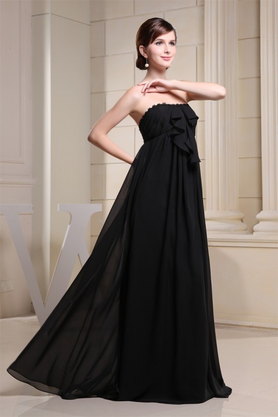Empire Strapless Long Black Chiffon Maternity Bridesmaid Evening Dresses 02010034 Empire Strapless Long Black Chiffon Maternity Bridesmaid Evening Dresses 02010034