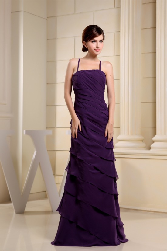 Floor-Length Spaghetti Strap Chiffon Tiered Best Bridesmaid Dresses 02010038 Floor-Length Spaghetti Strap Chiffon Tiered Best Bridesmaid Dresses 02010038