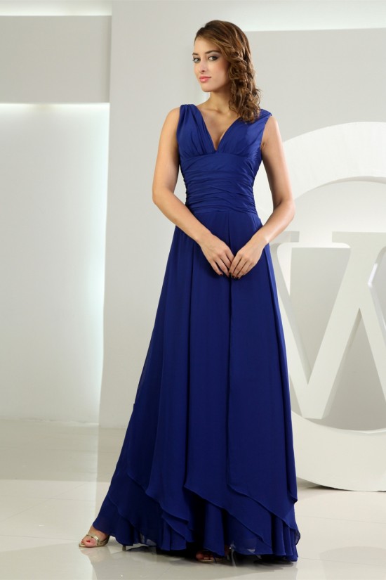 A-Line V-Neck Floor-Length Chiffon Long Blue Bridesmaid Dresses 02010039 A-Line V-Neck Floor-Length Chiffon Long Blue Bridesmaid Dresses 02010039