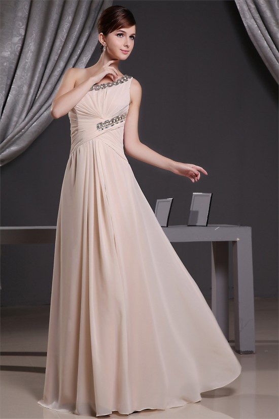 A-Line Floor-Length One-Shoulder Sleeveless Beaded Long Bridesmaid Dresses 02010042 A-Line Floor-Length One-Shoulder Sleeveless Beaded Long Bridesmaid Dresses 02010042